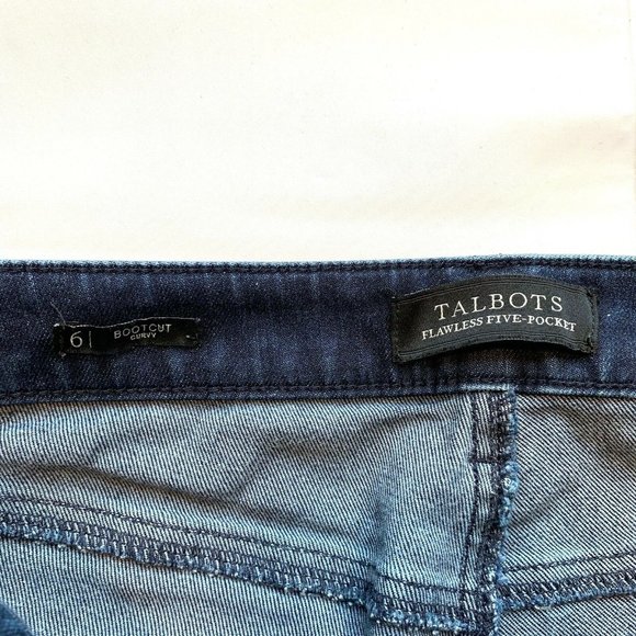 Talbots Flawless Five-Pocket Jeans Women 6 Bootcut Curvy Stretch Dark Blue Denim - Picture 5 of 10